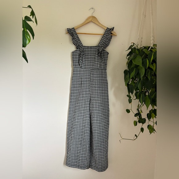 BDG textured black & whie straight leg jumpsuit - Picture 2 of 6